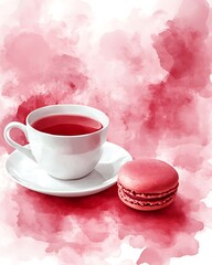 Fototapeta premium Tea & Macaron Still Life