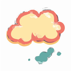 Thought bubble, cloud-shaped speech bubble, whimsical design, vector illustration, SVG format