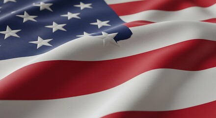 American Flag Waving in Wind
