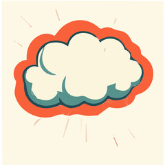 Thought bubble, cloud-shaped speech bubble, whimsical design, vector illustration, SVG format