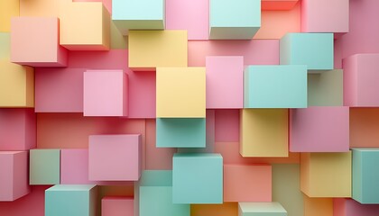 Pastel Cubes Abstract Background