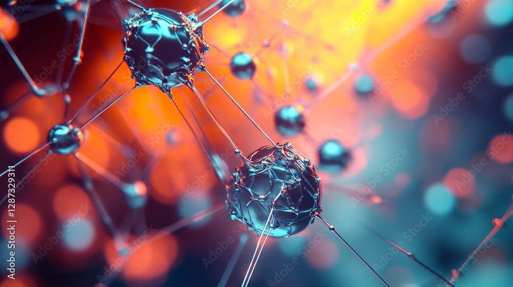 Poster abstract technology background featuring artificial intelligence and big data visualization with a 3