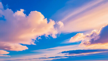 Fototapeta premium Seasons in Harmony: A Summer Sky with Winter Clouds