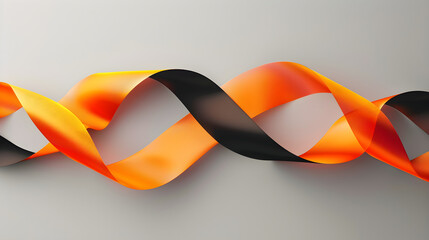Elegant Curved Ribbon Banner on Minimalistic Background with Depth Effect