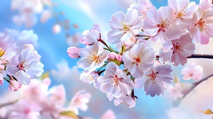 Fototapeta premium Delicate Pink Cherry Blossoms Spring Bloom - Soft Pastel Colors