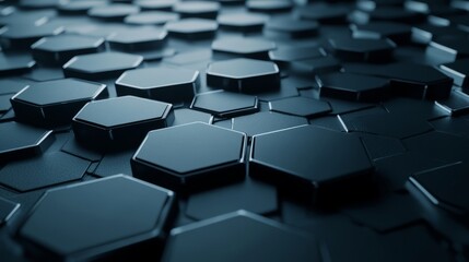 Obraz premium Futuristic abstract technology and medical background with hexagonal pattern, showcasing innovative healthcare concepts, digital medicine advancements, scientific research, and high-tech data visualiz