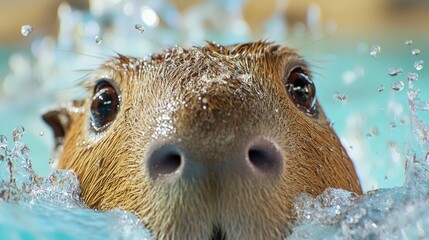 Capybara swimming adventure zoo animal nature travel