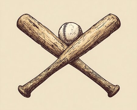 Crossed Bats & Ball Graphic