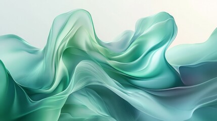 Obraz premium Abstract teal fabric flowing gracefully. Soft, ethereal textures and calming colors.
