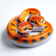 Fototapeta premium Captivating dual-headed snake display wildlife exhibit photography indoor close-up nature's curiosity