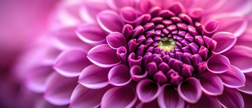 Captivating close up of a vibrant purple dahlia flower showcasing intricate petal details