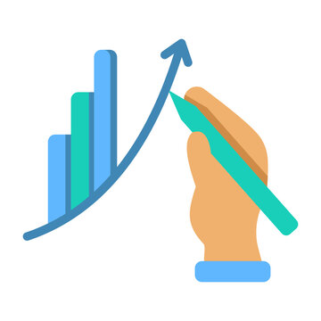 hand drawing upward trend chart clip art preview