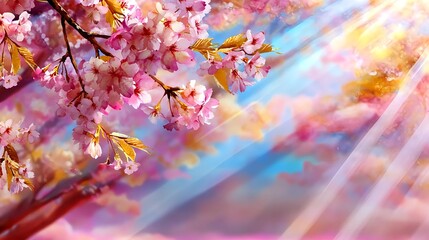 Spring Cherry Blossoms Watercolor Art - Watercolor art