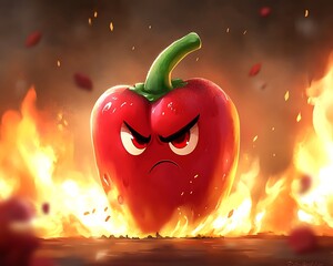 Fiery Pepper Illustration