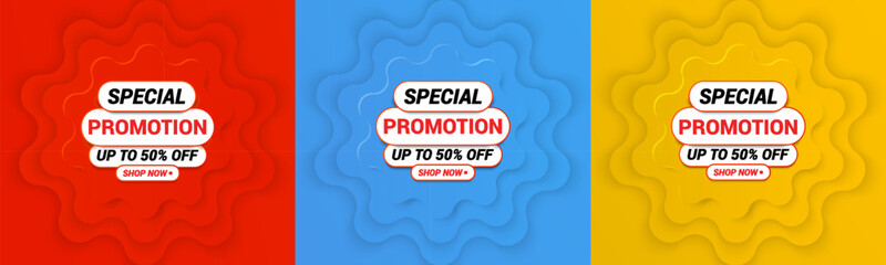 Banner template for end-of-year sales. Red vector illustration. 