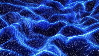 Abstract digital waves in dark blue