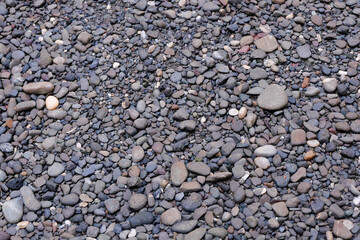 neatly arranged gravel in the yard