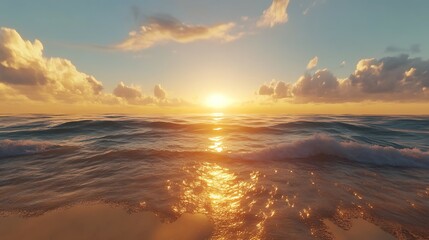 Fototapeta premium Beautiful tropical beach and sea at sunset time for travel and vacation