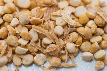 A lot of chickpea on white background