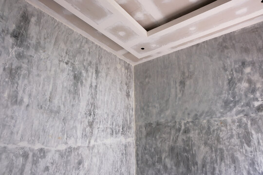 Initial installation of the house ceiling or plafon design and initial coating before painting