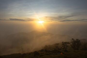 sunrise in the mountains