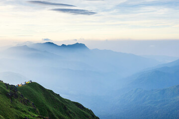 mountain landscape with fog