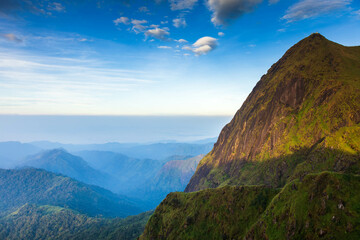 mountain landscape with moon