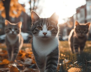 Autumn Cats in the Park