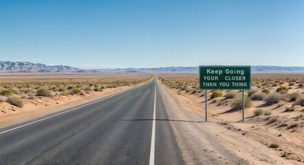 keep going closer than you think Text