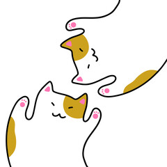 Happy white yellow cat