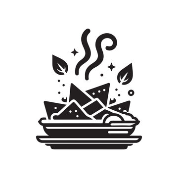 black nachos plate steaming clip art preview
