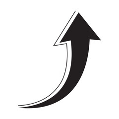 Abstract Lined Arrow Upward Thick Artistic Design