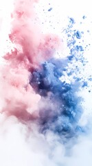 Obraz premium digital technology blue pink powder smoke poster background