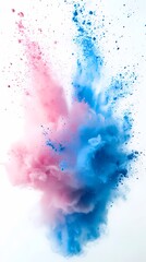Fototapeta premium digital technology blue pink powder smoke poster background