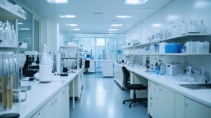 Modern Sterile Scientific Laboratory Interior