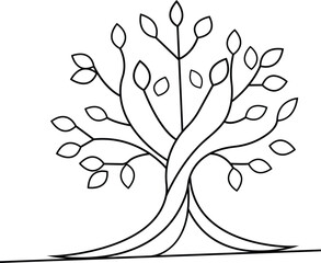 Elegant Nature and Growth Icons Set – Twisted Trees, Palm Trees, Human Connection, and Sunburst Design in Minimalist Silhouettes with Transparent Background