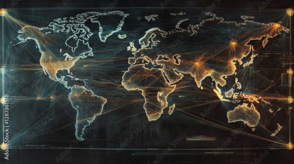 Poster visualizing data flow in a digital map for edb applications