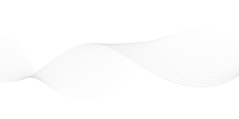 Abstract digital smooth white and grey curve wavy lines wave graphic thin white background design.