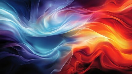 Obraz premium Abstract Fire and Ice: A Symphony of Contrasting Colors