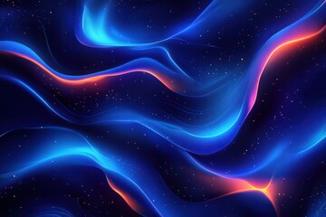 Obraz premium Abstract Cosmic Waves: A Symphony of Blue and Orange Hues