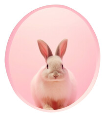 Fototapeta premium PNG A rabbit in a pastel pink hole rodent animal mammal.