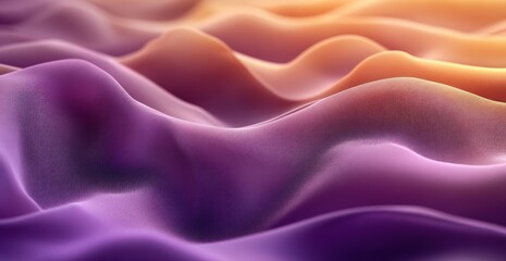 Fototapeta premium Abstract Purple and Orange Waves: A Serene Digital Art Piece