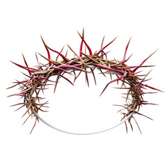 A stylized illustration of a Christian crown of thorns, transparent background, PNG