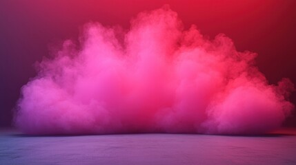 Naklejka premium Vibrant Pink Smoke Against Gradient Background for Creative Projects