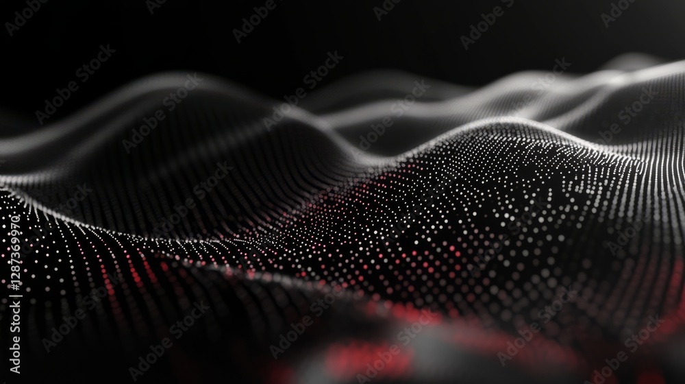 Poster futuristic data technology background featuring abstract network of connecting dots and lines on a d