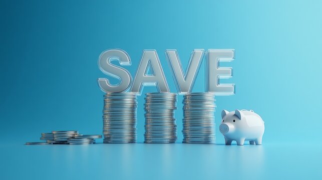 Transparent save letters stacked on daab urban setting digital visualization modern environment creative perspective
