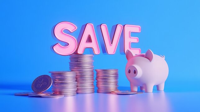 Stacked transparent save letters on daab urban environment graphic design creative perspective digital art concept