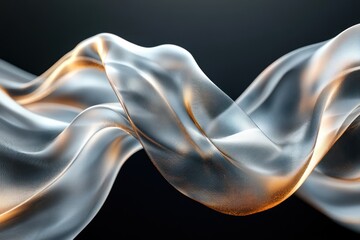 Abstract Silver and Gold Flowing Fabric