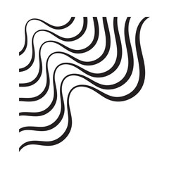 Abstract Border Elegant Wavy Line Art