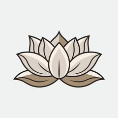 A Flat-Style Lotus on a Plain White Background